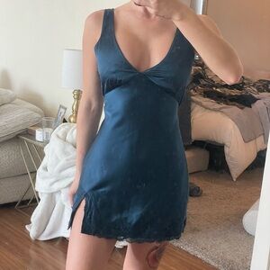 Princess Polly Navy Lace Trim Mini Dress